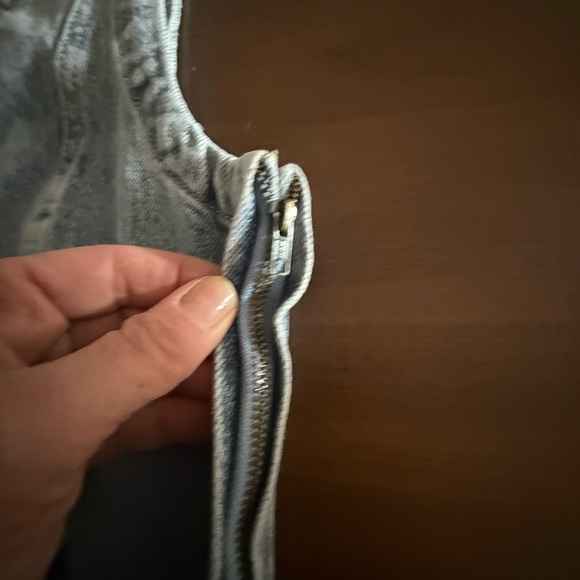 Sleeveless Light Wash Denim Mini Dress - Picture 4 of 6